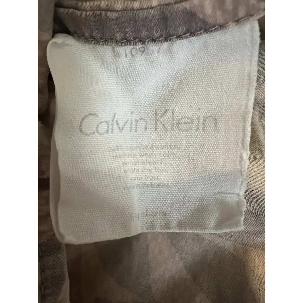 CALVIN KLEIN King Shams Madeira Bamboo Leaf A Pair 100% Combed Cotton
